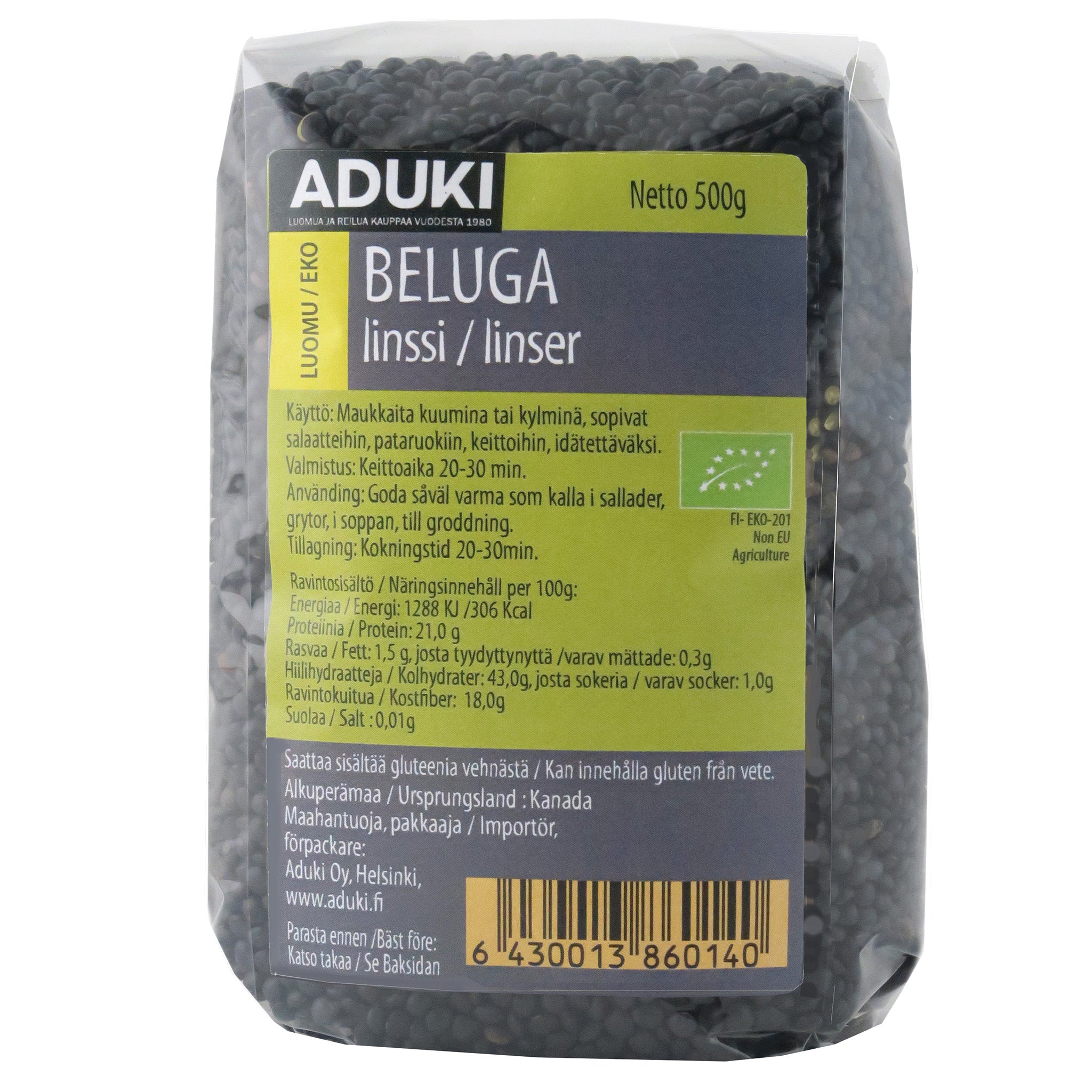 Beluga-linssit (musta linssi), 500 g