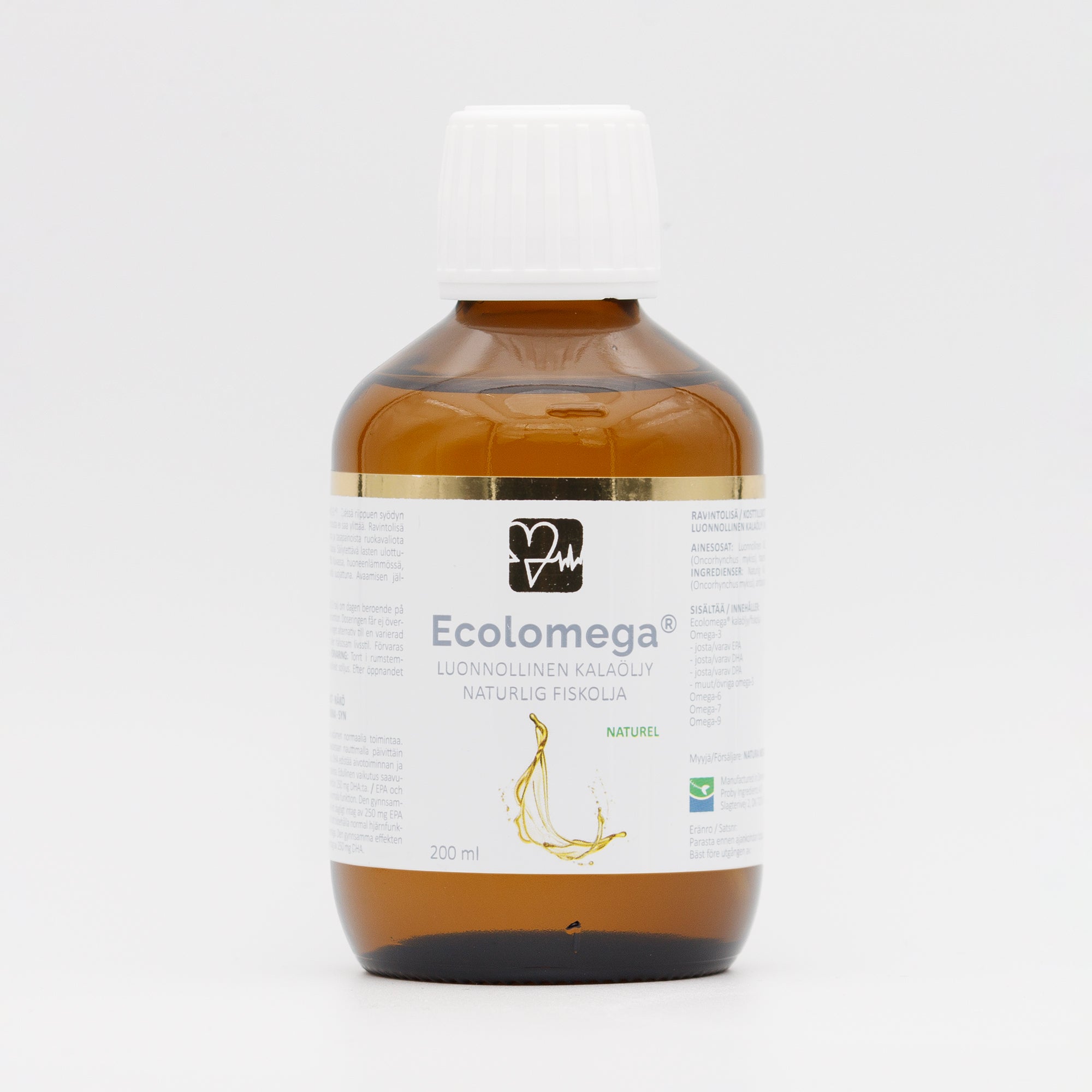 Ecolomega-kalaöljy, maustamaton, 200 ml
