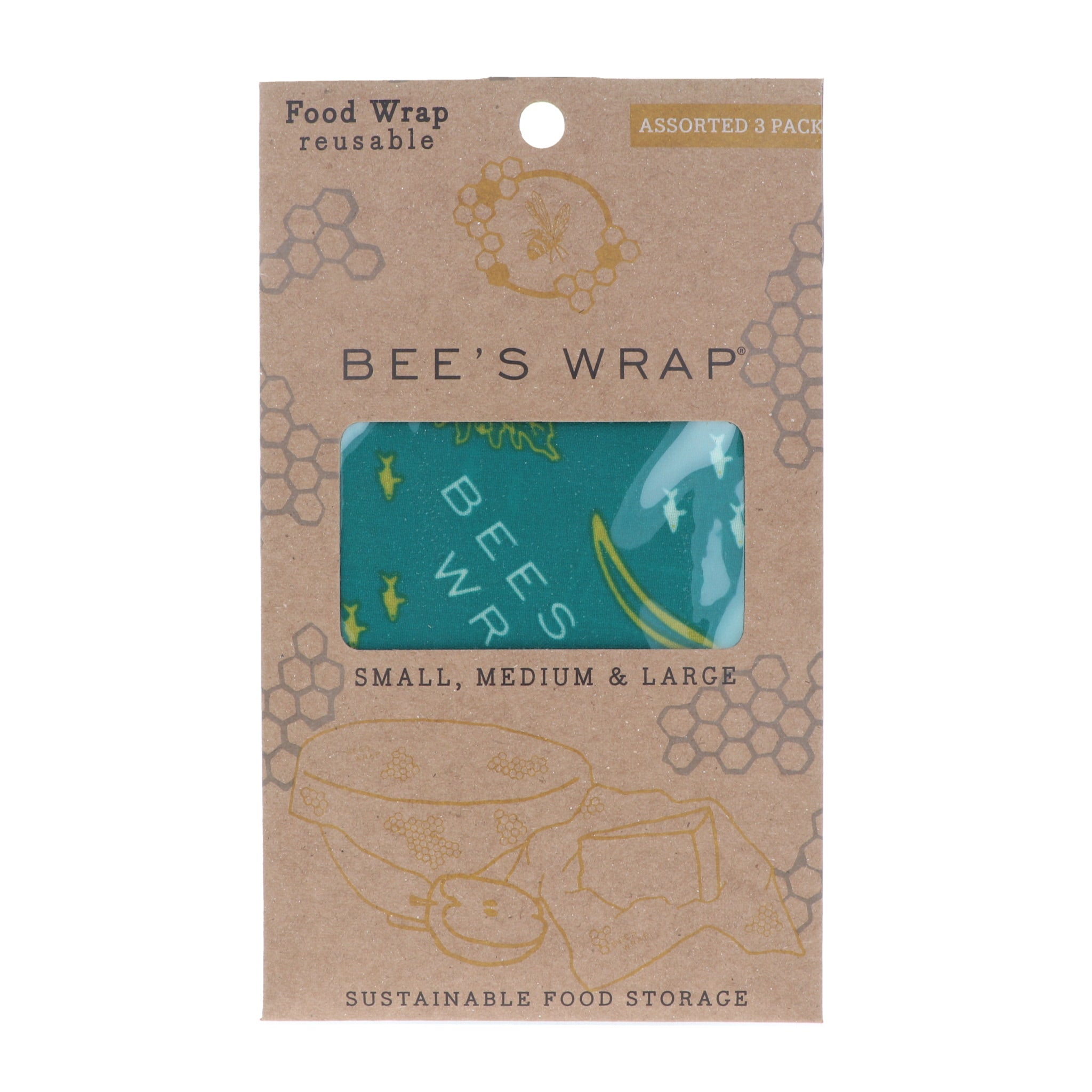 Bee's Wrap 3-pakkaus, Oceans